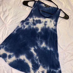 Blue and White Tie Dye Tank
